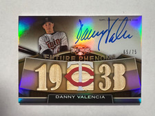 2011 Topps Triple Threads Sepia #104 Danny Valencia Bat AU #'d 65/75 Twins