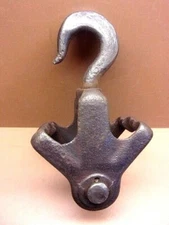 Vintage & Unique Blacksmith Forged Block & Tackle Piece w/5 Rope/Cable Guides