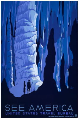 400972 See America Travel ative Blue Caverns Caves WALL PRINT POSTER US