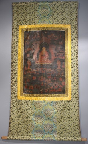 Wonderful Real Tibet 17th Century Old Antique Buddhist Sakyamuni Buddha Thangka - Picture 3 of 18
