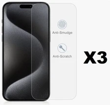 3 Pack Tempered Glass Protector, Anti Scratch, Bubble Free for iPhone 15 Plus