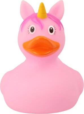 LiLaLu - 2042 - Badeente, Quietscheente, Einhorn, Pink, PVC, ca. 8cm