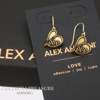 Authentic Alex and Ani Love Rafaelian Gold Hook Earrings