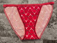 NWT VICTORIA'S SECRET L RED REINDEER HOLIDAY LIGHTS RARE STRING BIKINI PANTIES