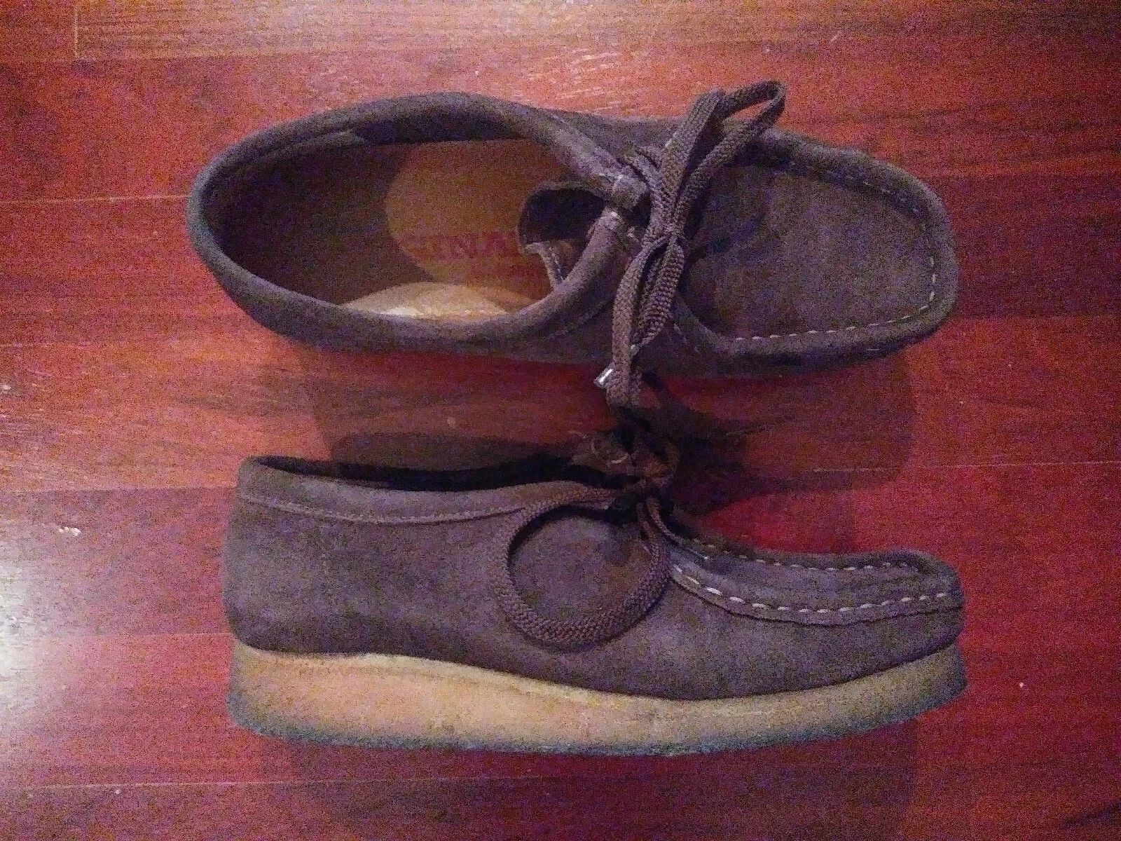 Scarpe Oxford Clarks donna marrone pelle wallabees stringate causali 7 5 M