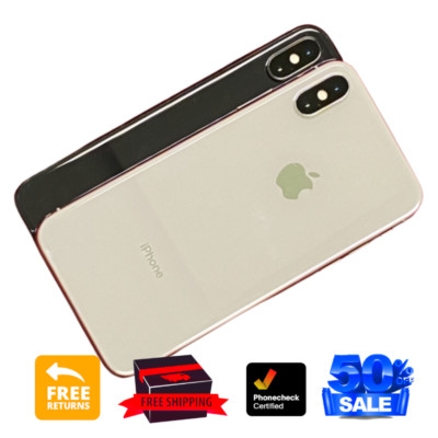 Apple iPhone X 256GB/64GB Unlocked Verizon Cricket - Space Gray, Silver 4G LTE