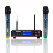 Pro Studio Wireless Microphone System 2 Channel UHF Handheld Church Microphone