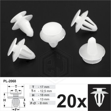 20 x Door Interior Trim Panel Clips Mounting Clip Fastener Fits Vauxhall / Opel