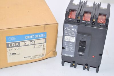 NEW IEM EDA3100, EDA-14KA Circuit Breaker 240V 100A 3 Pole Unit 40 DEG C 