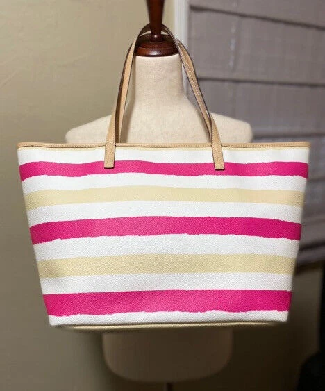 kate spade New York Pink & Cream Striped Bondi Road Harmony Tote, Shoulder Bag - Image 3 of 4