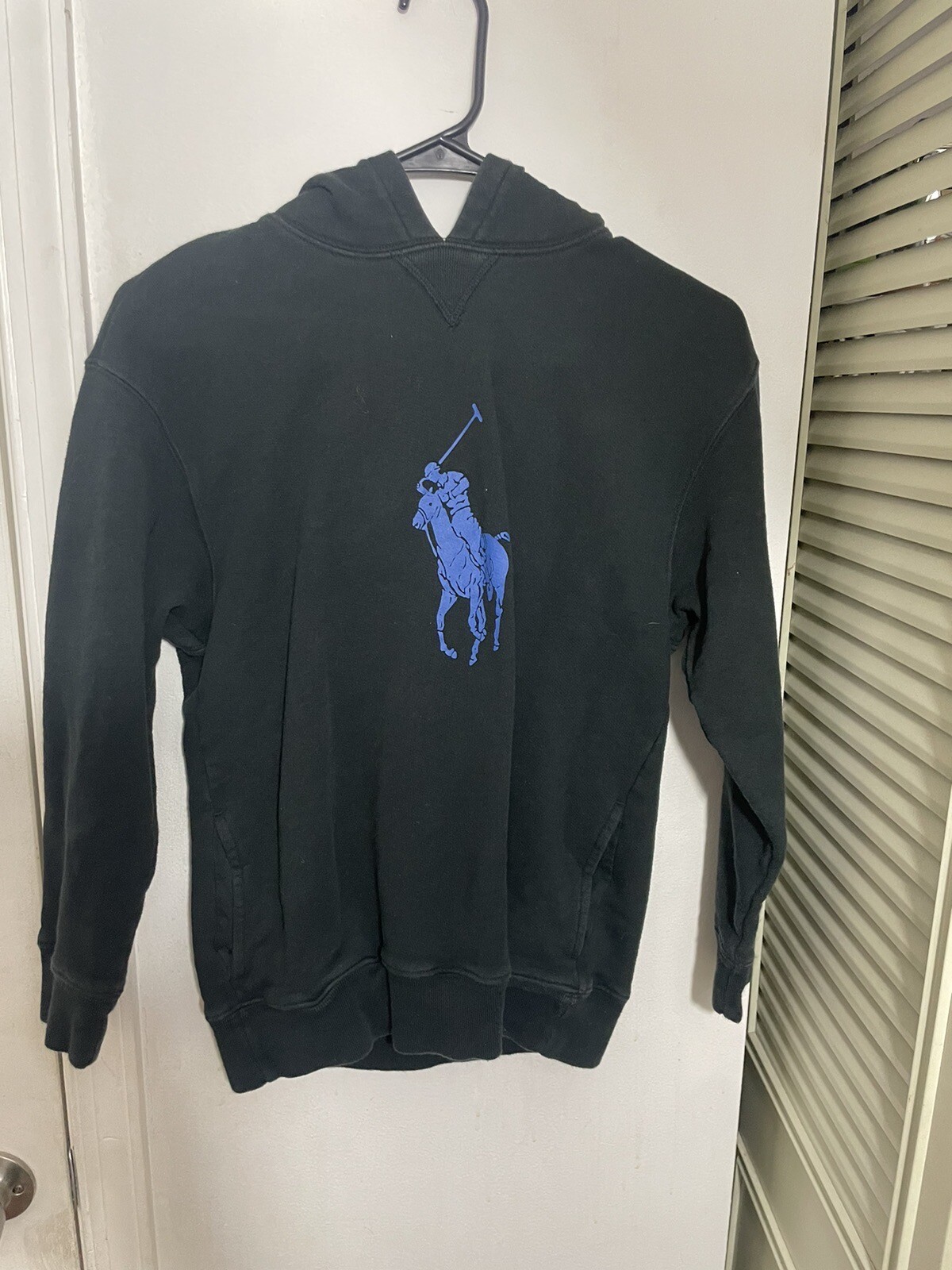 Felpa con cappuccio Polo Ralph Lauren da uomo ombra grande pony pile blu navy BAMBINI M