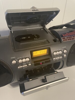 JVC RV-B55 CD/Cassette Boombox CD, AUX, Radio +Strap *CD Latch