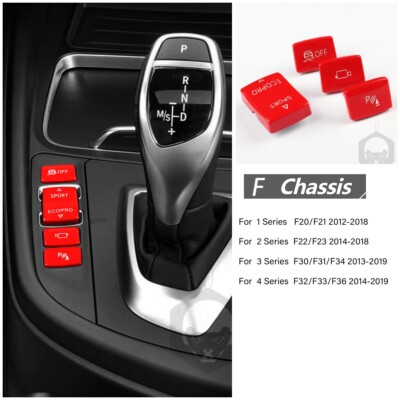 Red Gear Position Panel Button Cover For BMW F20 F21 F22 F23 F30 F32 F33 F34 F36