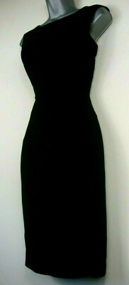 HOBBS 10 38 US 6 £159.00 BLACK KNEE LENGTH DAY DRESS SHIFT WORK OFFICE BUSINESS