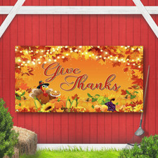 Thanksgiving Backdrop Fall Banner Turkey Thanksgiving Banner Maple Leves Fall Th