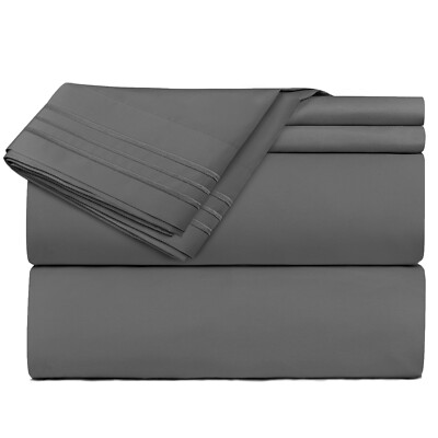 1800 Queen Or King Bed Sheets Ultra Soft Microfiber Deep Pocket 4 Pc Sheet Set