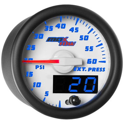 #ad #ad 52mm White amp; Blue MaxTow 60 PSI Exhaust Pressure Gauge Kit $69.97