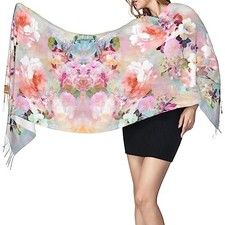 Potato Women's Scarf Pashmina Shawl One Size Watercolor Pink Flowers Pattern
