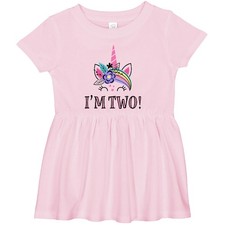 Inktastic 2nd Birthday Unicorn 2 Year Old Girl Outfit Infant Dress Childs Im Two