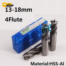 Image of 2Pcs 13Mm 14Mm 15Mm 16Mm 17Mm 18Mm Four Four 4 Flute HSS End Mill Cutter CNC Bit