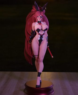 Baiken Guilty Gear Digital STL 3D Model File print statue figure  file printing