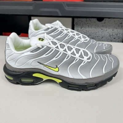 Nike Air Max Plus White Pearl Grey Neon Shoes IQ0288-100 Men s Size 15