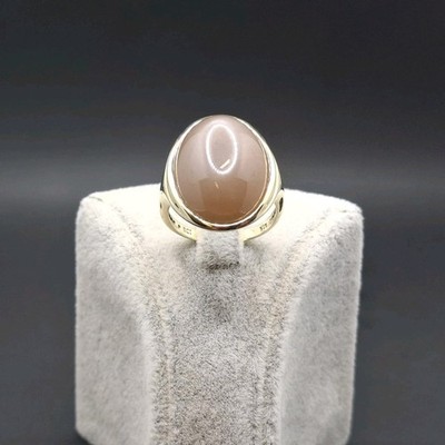 Sogni d'Oro Gold 375er Damenring mit Mondstein, 9 Karat Goldring Neuwertig