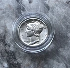1916 SILVER MERCURY DIME IN BU CONDITION. FIRST YEAR.