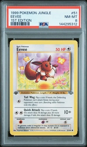 1999 POKEMON JUNGLE 1ST ED #51 EEVEE PSA 8