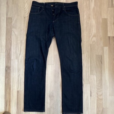 Citizens of Humanity Men s Dark Wash Blue Denim Straight Slim Fit Mid Rise