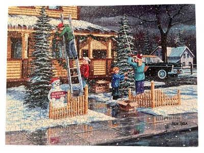 Jigsaw Puzzle Decking the Halls 1000 pc COMPLETE by Ken Zylla Christmas Holidays
