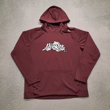 UNRL Crossover Hoodie II Mens Medium Maroon Pullover Performance Fleece Lined