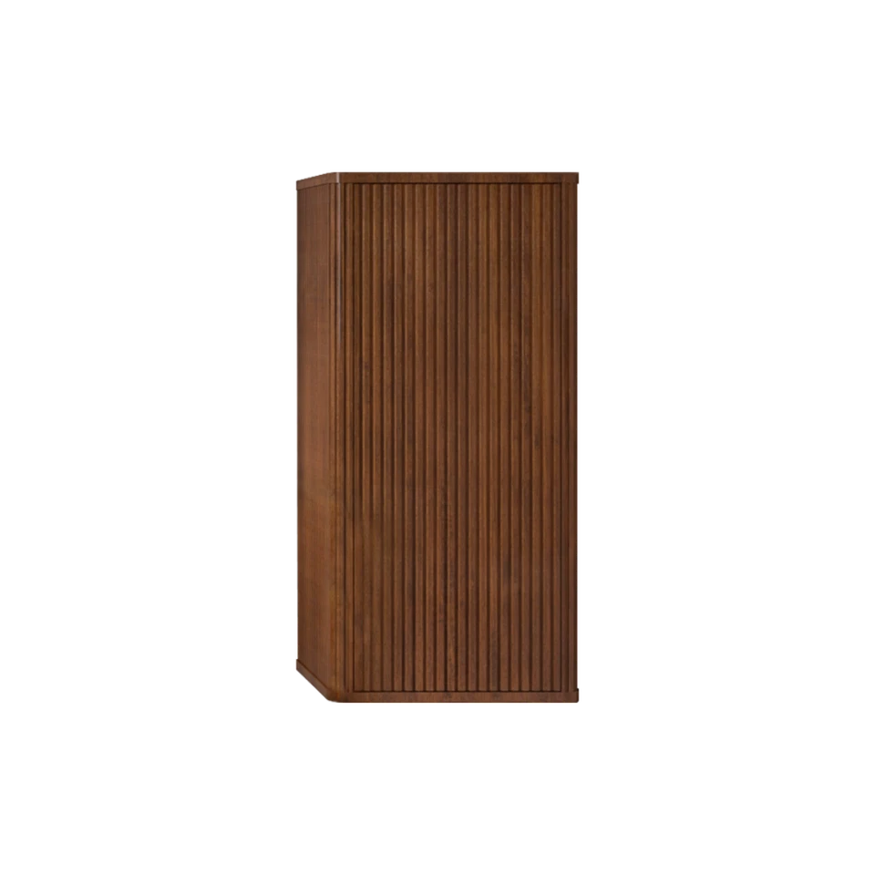 Mueble lateral flotante de baño de nogal negro Foto 2 de 4