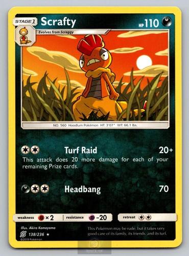 SCRAFTY 138/236 R UNIFIED MINDS POKEMON NM/M