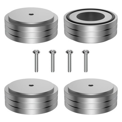 Tertullus 4 Pcs Turntable Feet Aluminum HiFi 58mm×22mm, Silver 