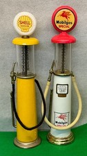 LOT of 2 Die Cast Gas Pump 8" Replicas Shell Gasoline & Mobilgas Special Pumps
