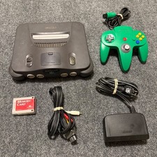 Nintendo 64 N64 Console Bundle Green Controller Memory Card OEM Cords Tested