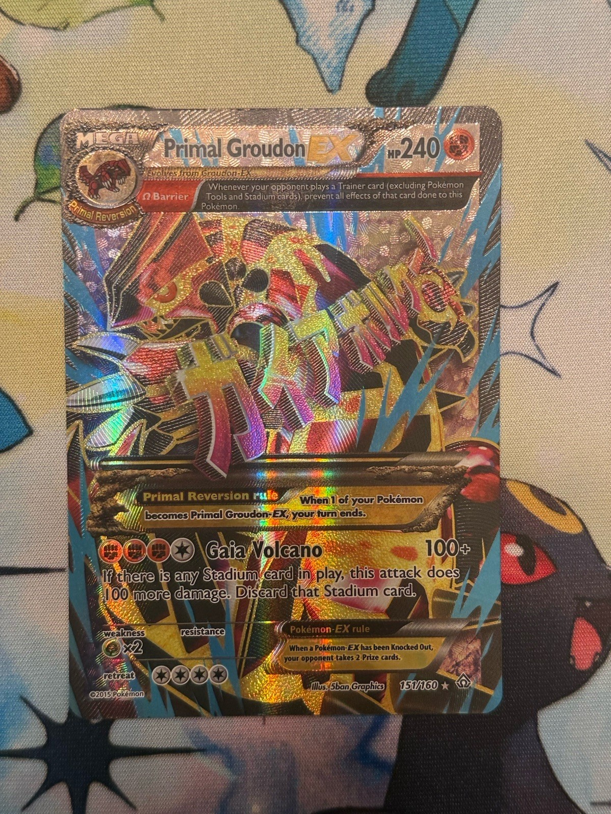 Pokémon TCG Primal Groudon EX Mega Holo Ultra Rare 151/160 XY Primal Clash - NM
