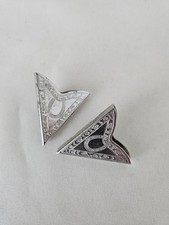 Pair Of Vintage Southwestern Style Silvertone Shirt Collar Tips