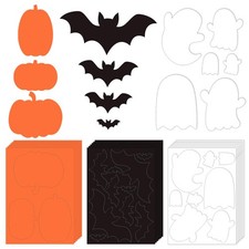 231 Pcs Halloween Cutouts Paper Pumpkin Ghost Bat Classroom Decor