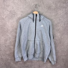 Nike hoodie men's size medium grey zip up