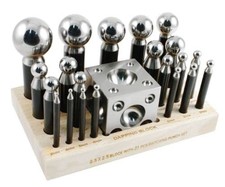 Dapping Set Punches  Block Steel Forming 21pc Large Size 43mm-3mm Metal Work