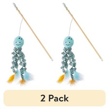 2 Pack Catnip Cat Toy Teaser Wand with Jellyfish