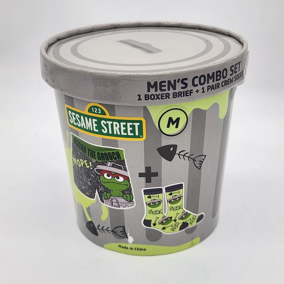 Cuecas e meias boxer Oscar the Grouch em CAIXA DE PRESENTE, masculinas tamanho M (32-34) - Imagem 2 de 4