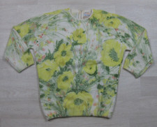 Vintage 50s Angelon Darlene Sweater S/M Angora Wool Floral Hand Screen Print