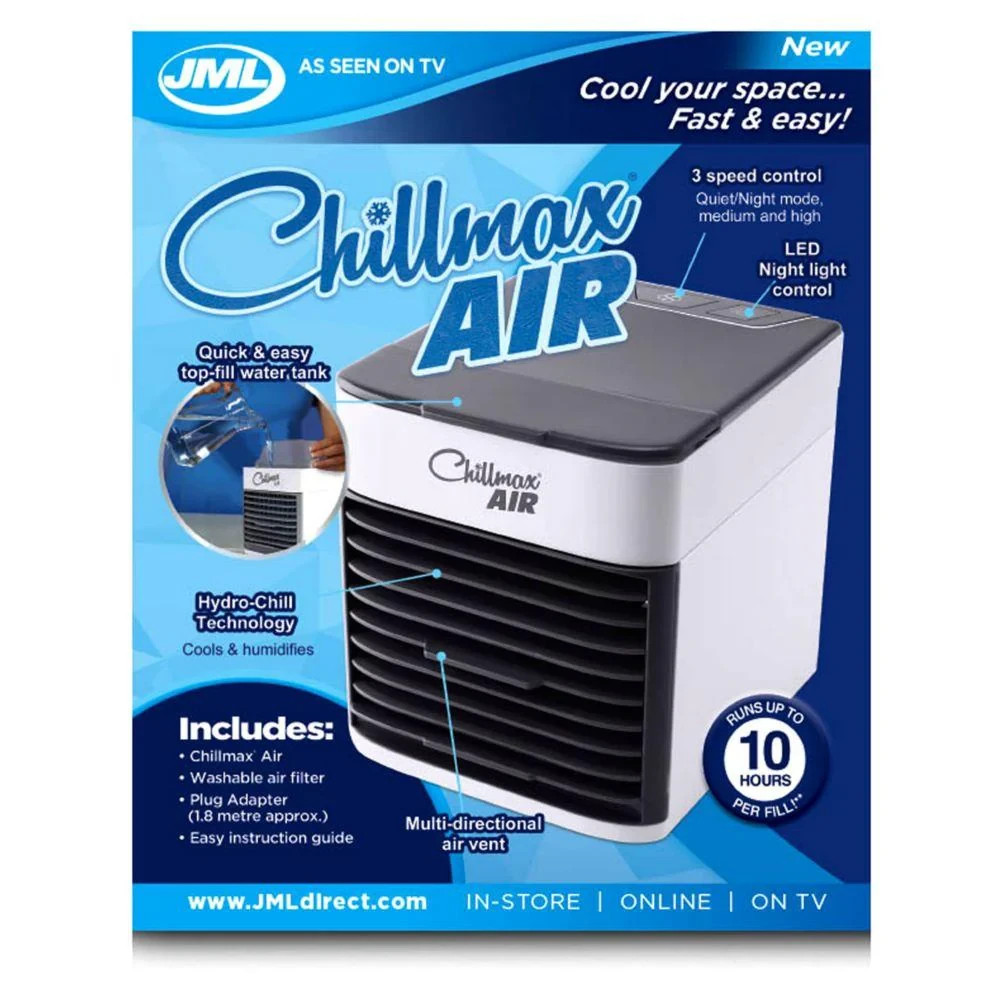 JML Chillmax Air Pure Chill Cooling Fan Speed Personal Cooler