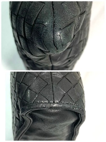Bottega Veneta Intrecciato Leather Clutch Black Handbag Document Case - 第 11/20 張圖片