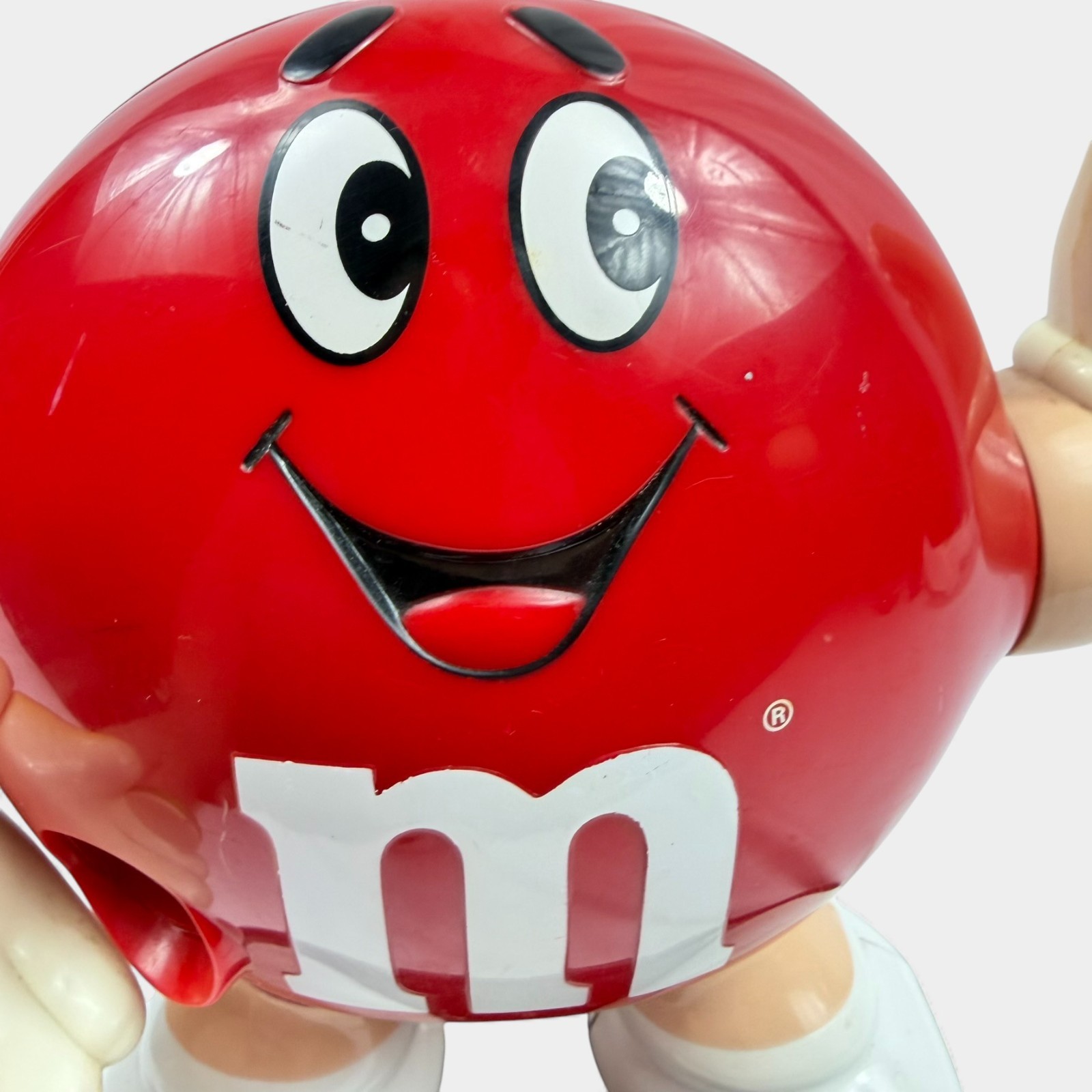 Vintage 1992 Round Red Mars M&M Candy Dispenser 90s M&Ms Americana