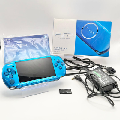 Playstation Portable Vibrant Blue PSP3000 VB Console Tested W/Box