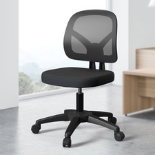 Comfy Swivel Small Office Swivel Computer Desk Task Chair with Wheels Adjusta...